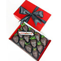 12pcs Black Indulgence Chocolate Strawberries Gift Box